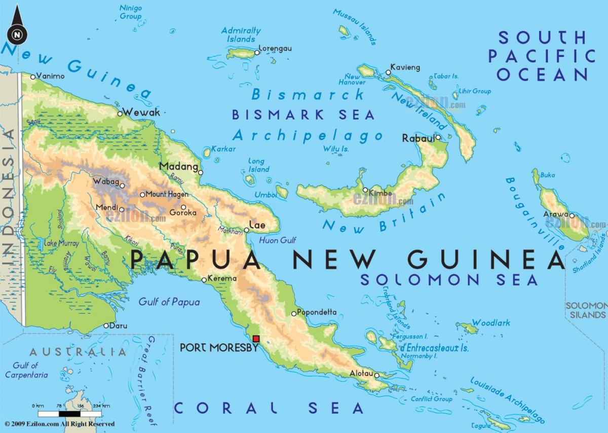 mapa de port moresby (papua-nova guiné