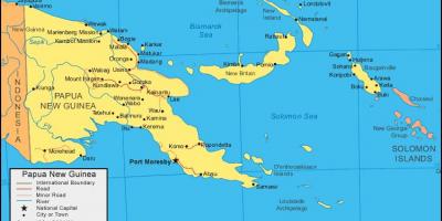Mapa de papua nova guiné e países vizinhos