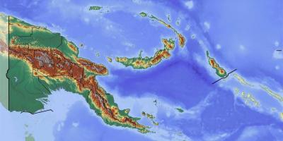 Papua nova guiné mapa topográfico
