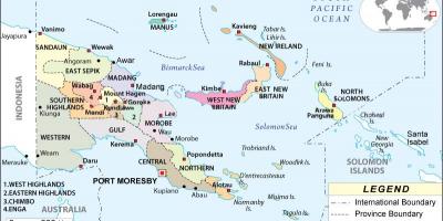 Mapa de papua-nova guiné províncias