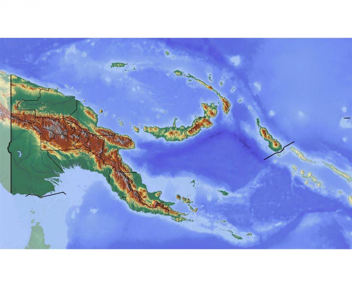 papua nova guiné mapa topográfico