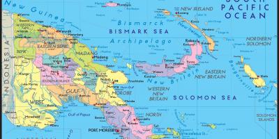 Mapa detalhado da papua-nova guiné