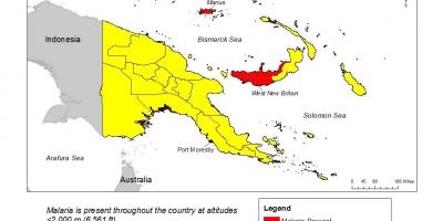 Mapa de papua-nova guiné malária